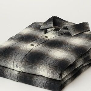 Kuhl Men's Brown and Cream Checkered Button Down Shirt